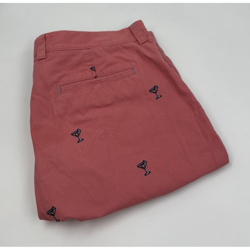 J. McLaughlin Men's 38 Pink Cotton Martini‎ Chino Flat Front Shorts